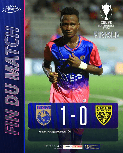 Côte d'Ivoire : le Racing club d'Abidjan remporte la Coupe nationale devant l'ASEC Mimosas Côte d'Ivoire : le Racing club d'Abidjan remporte la Coupe nationale devant l'ASEC Mimosas - Afrique sur 7