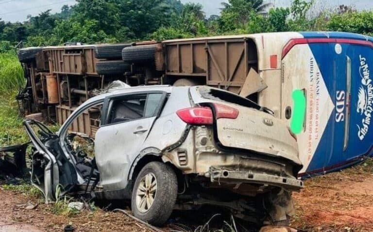 Côte d'Ivoire : un mort et 4 blessés dans un accident à N’douci