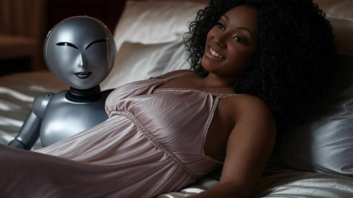 Femme et un robot sexuel