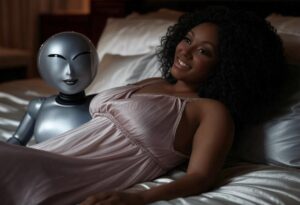 Femme et un robot sexuel