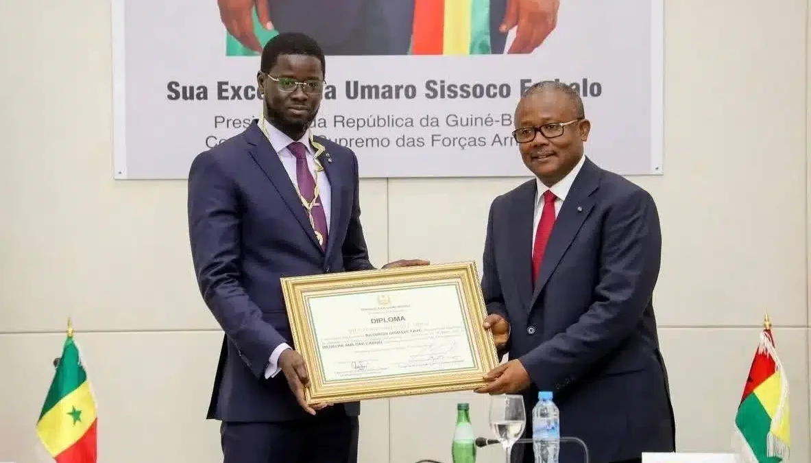 Diomaye Faye décoré à la médaille Amilcar Cabral en Guinée-Bissau