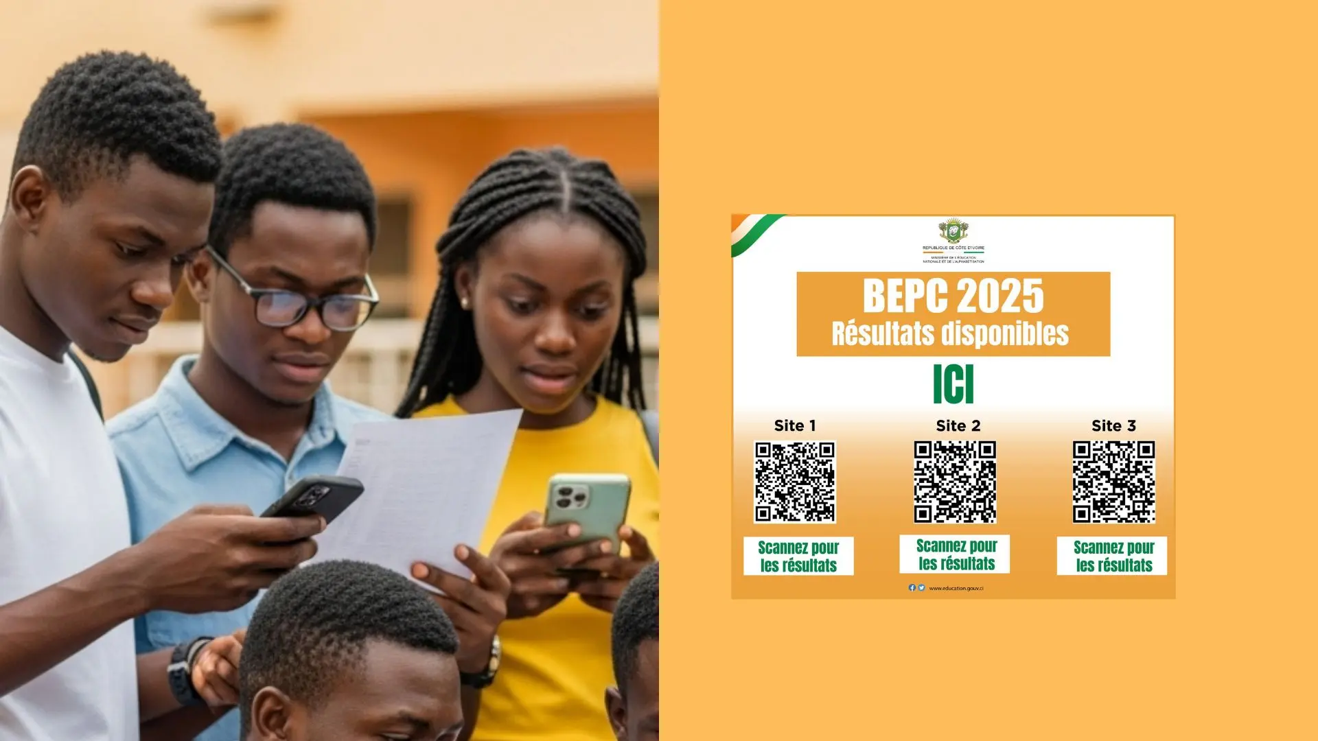 Résultats BEPC 2025 en Côte d’Ivoire, scannez les QR codes pour tout voir !
