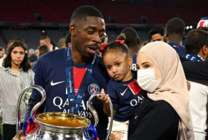 Ousmane Dembélé, sa femme Rima Edbouche et sa fille