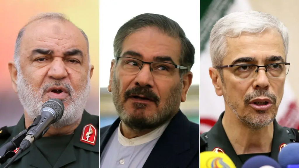 Iran : l'armée fragilisée par l'Israël 2 iran salami shamkhani bagheri