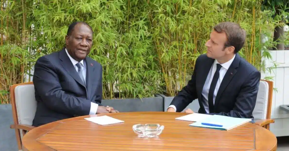 Alassane Ouattara et Macron Emmanuel