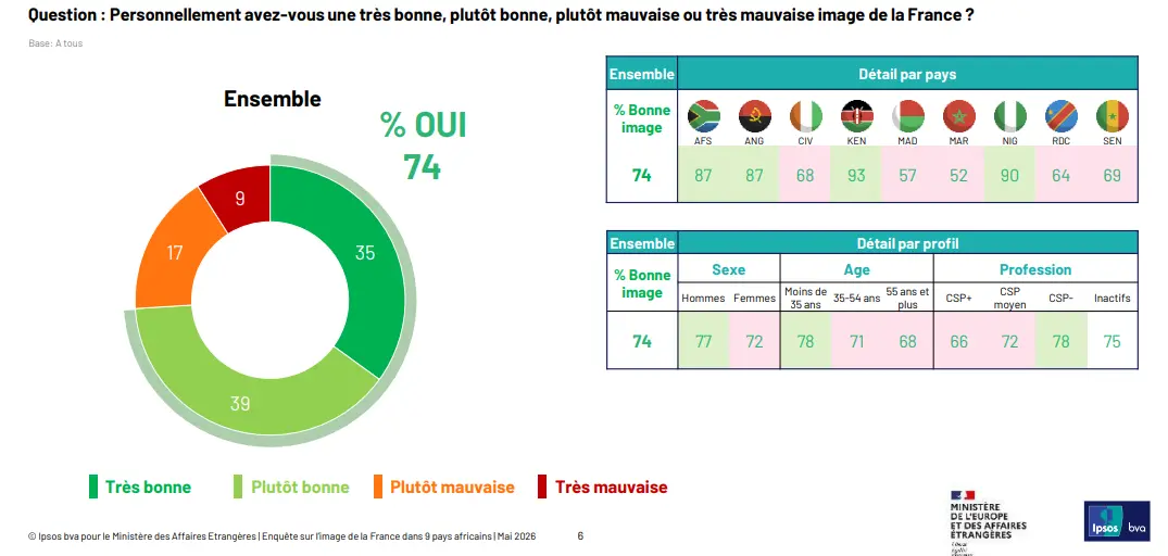 Ces pays africains où la France conserve une bonne image (étude)