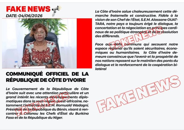 Côte d'Ivoire : un faux communiqué attribué aux autorités à propos de Romuald Wadagni Côte d'Ivoire : un faux communiqué attribué aux autorités à propos de Romuald Wadagni - Afrique sur 7