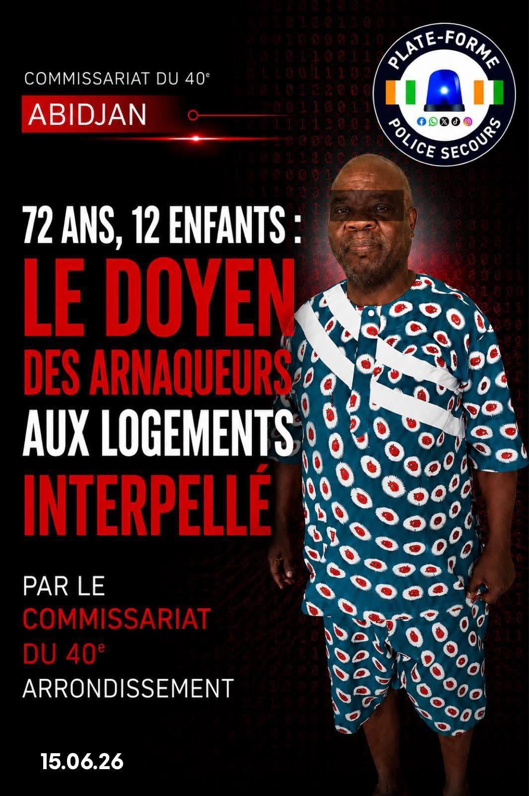 Côte d'Ivoire : un homme de 72 ans arrêté pour arnaque au logement Côte d'Ivoire : un homme de 72 ans arrêté pour arnaque au logement - Afrique sur 7