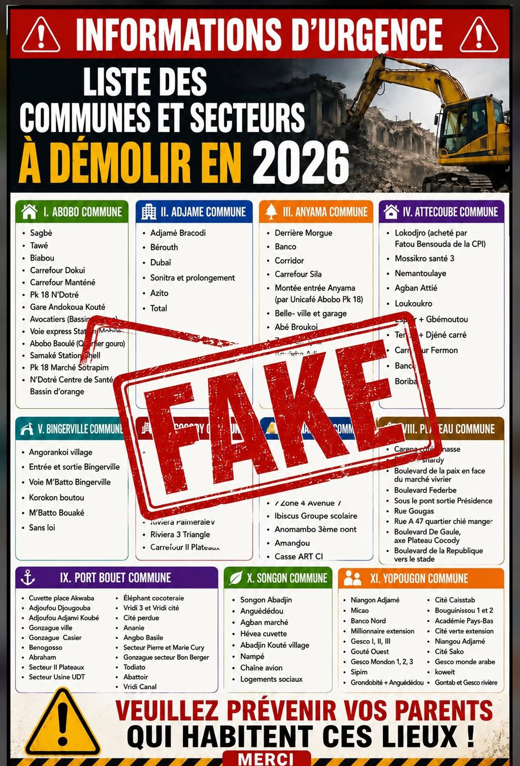 Côte d'Ivoire : le district d'Abidjan dément une liste de quartiers à démolir Côte d'Ivoire : le district d'Abidjan dément une liste de quartiers à démolir - Afrique sur 7