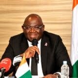 Le ministre délégué chargé des Productions vivrières, Bernard Kini Comoé,