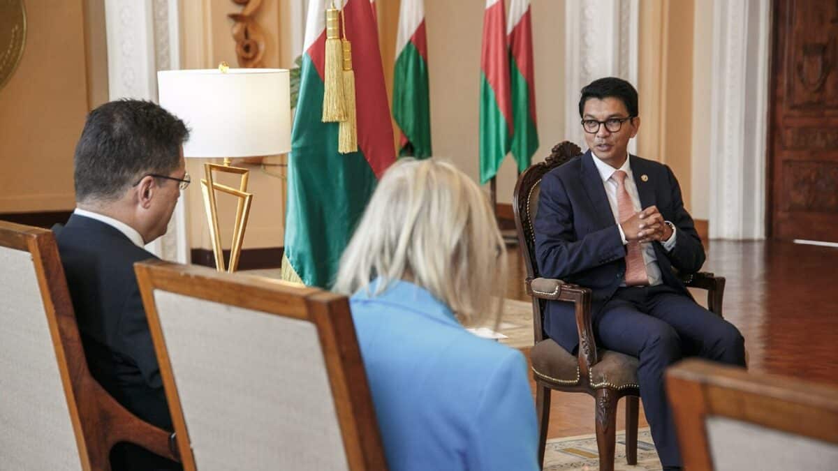 Andry Rajoelina, alors président de Madagascar, en 2023