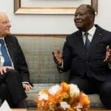 Cancer en Côte d'Ivoire : Alassane Ouattara (à droite) avec Sergio Mattarella en avril 2024