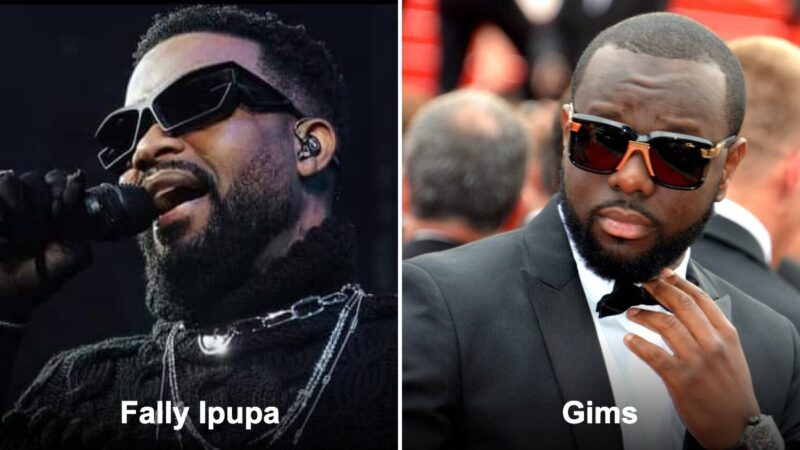 Fally Ipupa et Gims, montage photo pour la comparaison de leur fortune en 2026