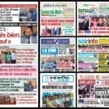 Titrologie du 12 octobre 2026 : montage des unes de L'Inter, Fraternité Matin, Le Patriote, Le Nouveau Réveil et La Voie originale