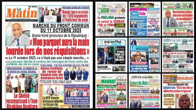 Titrologie du 19 octobre 2026 : montage des unes du Matin, du Nouveau Réveil, de Notre Voie, de Dernière Heure et du Mandat