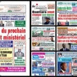 Titrologie du 21 octobre 2026 : montage des unes du Nouveau Réveil, du Jour Plus, de Fraternité Matin, du Patriote et de L'Inter