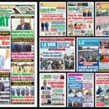Titrologie du 9 octobre 2026 : montage des unes du Mandat, de Fraternité Matin, du Patriote, de La Voie originale et du Nouveau Réveil