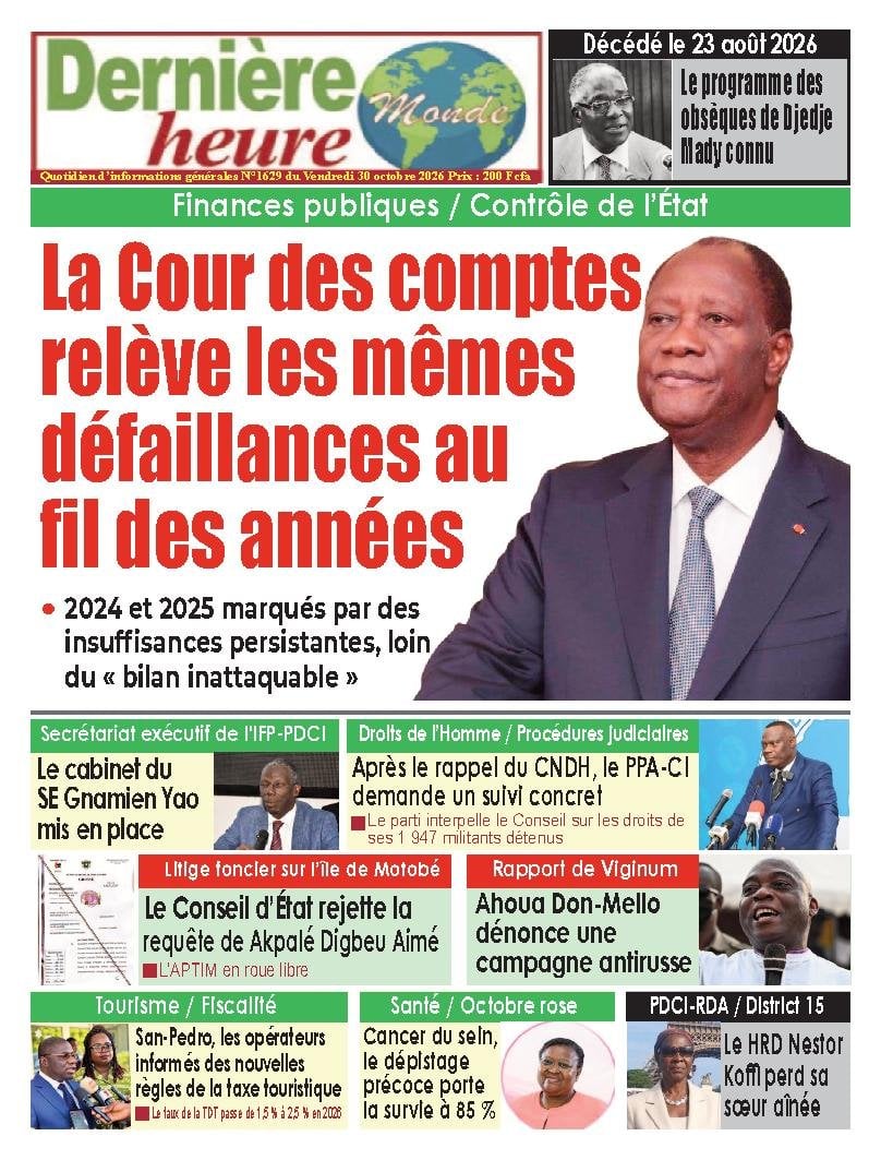 Une de Dernière Heure du 30 octobre 2026