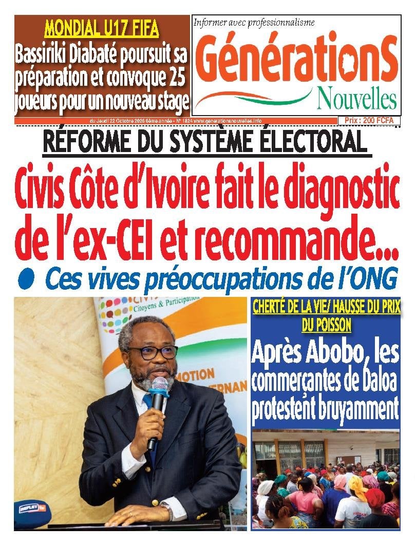 Une de Générations Nouvelles du jeudi 22 octobre 2026