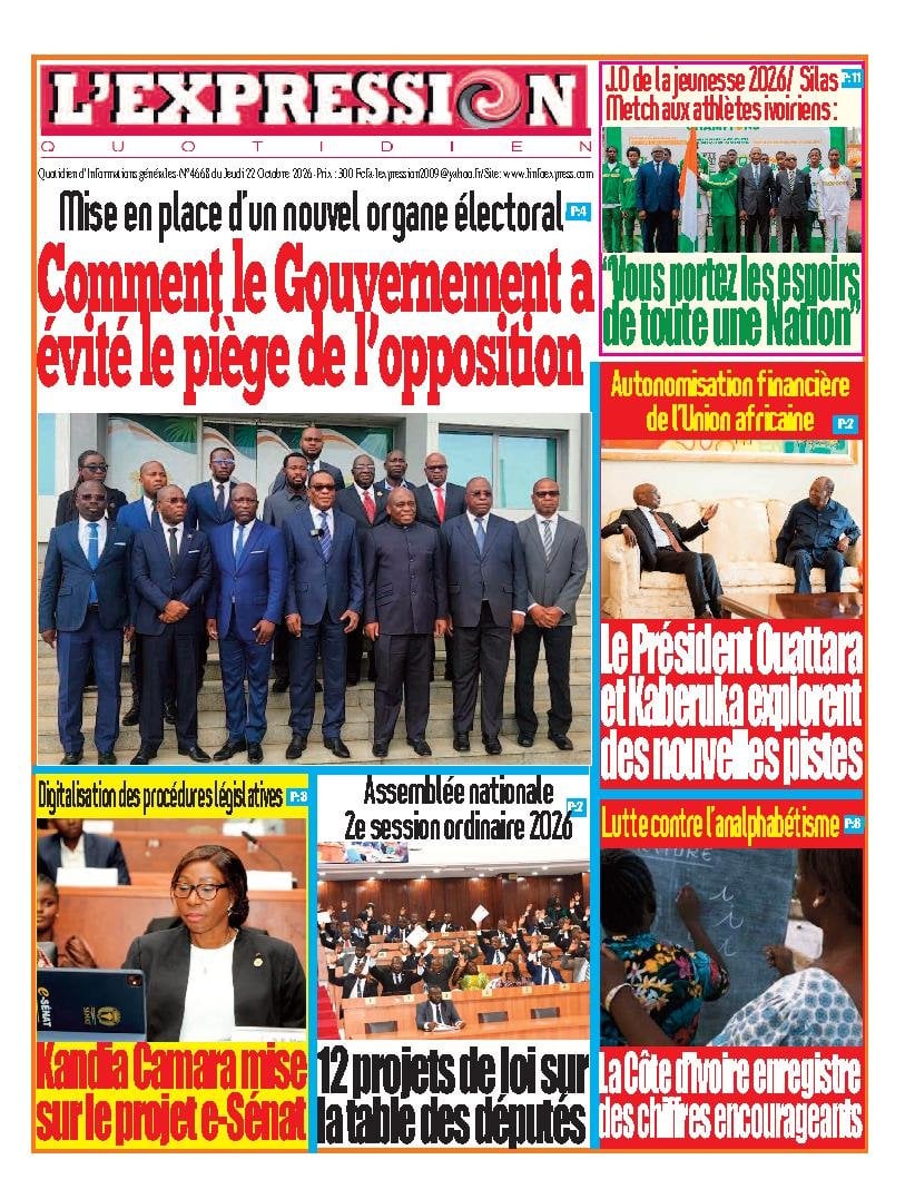 Une de L'Expression du jeudi 22 octobre 2026