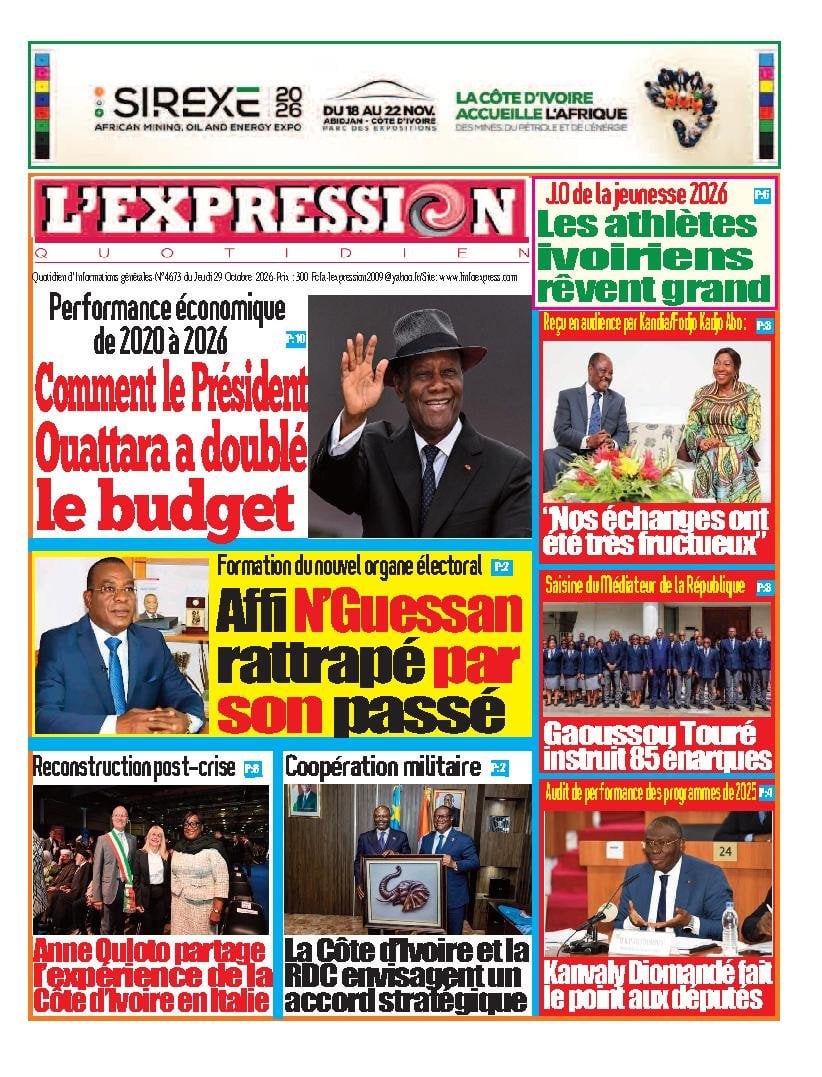 Une de L'Expression du 29 octobre 2026
