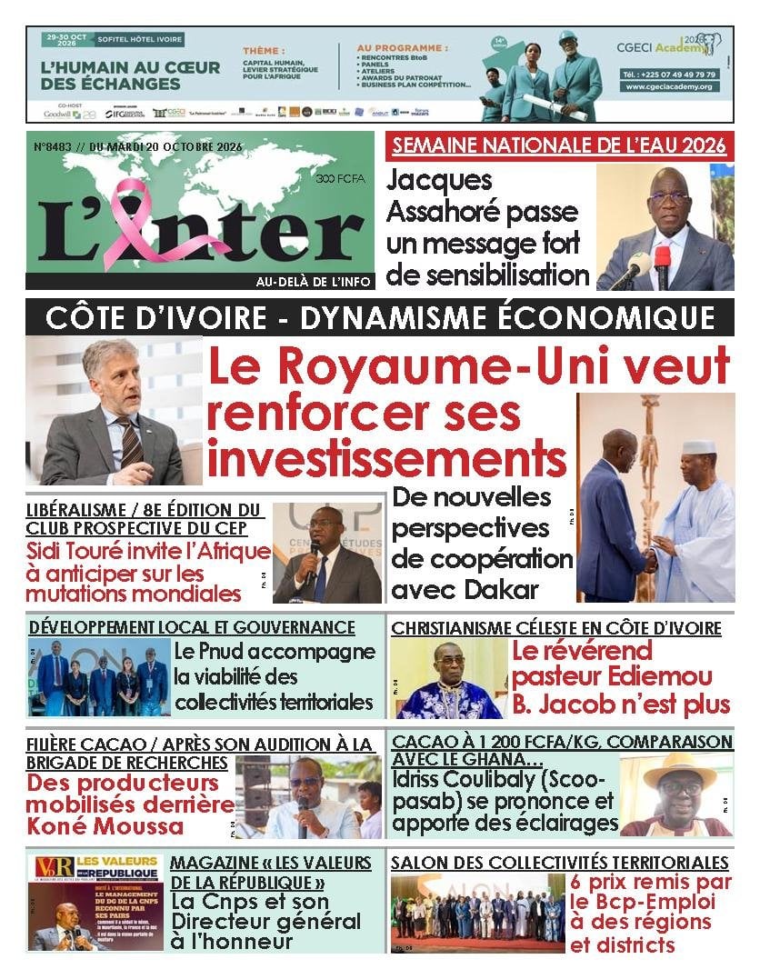 Une de L'Inter du 20 octobre 2026