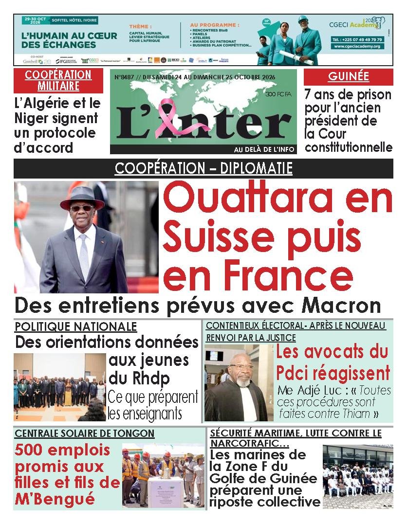 Une de L'Inter du 24 octobre 2026
