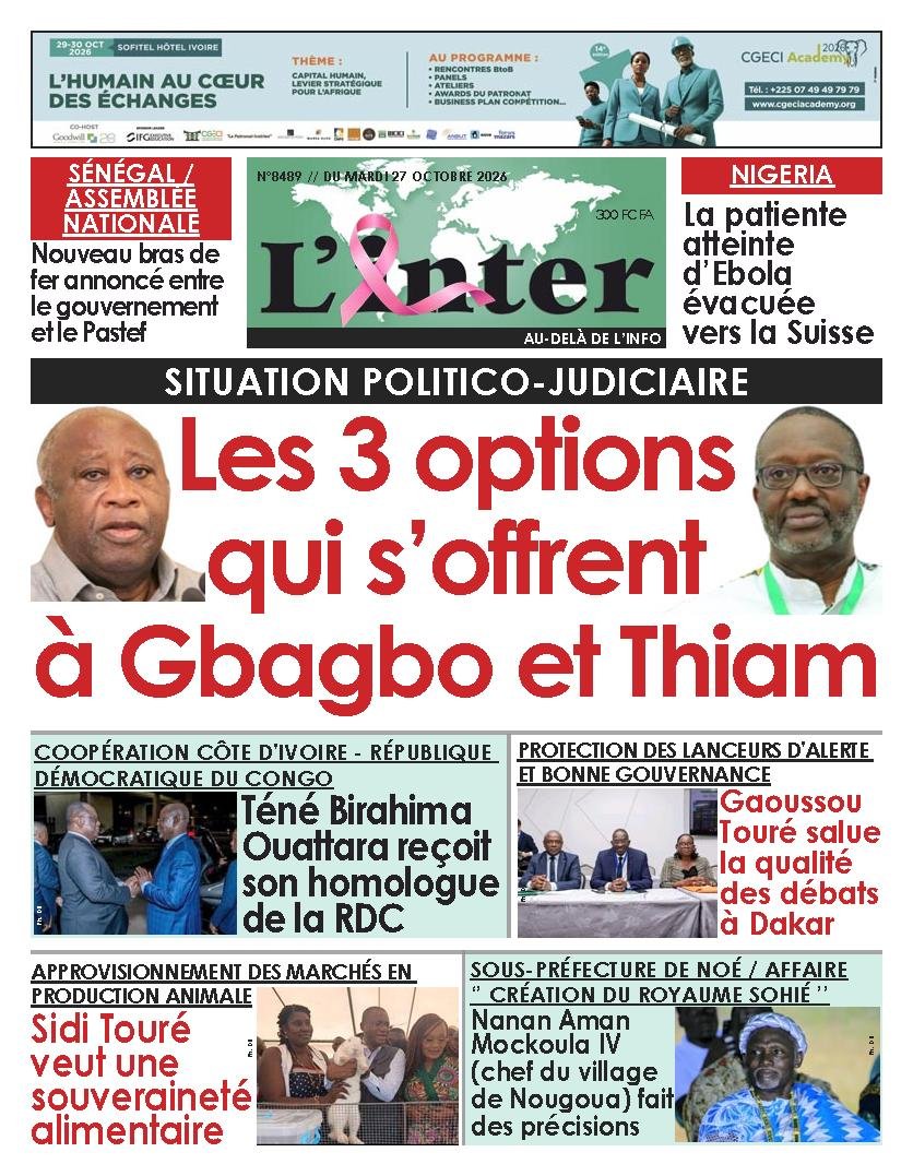 Une de L’Inter du 27 octobre 2026
