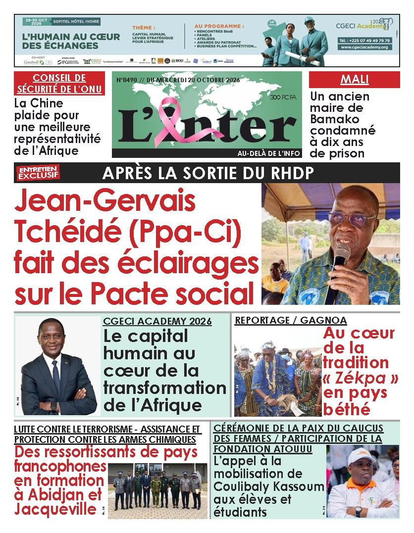 Une de L'Inter du 28 octobre 2026