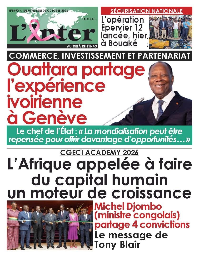 Une de L'Inter du 30 octobre 2026