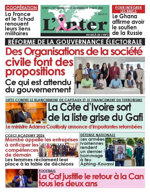 Une de L’Inter du samedi 31 octobre 2026