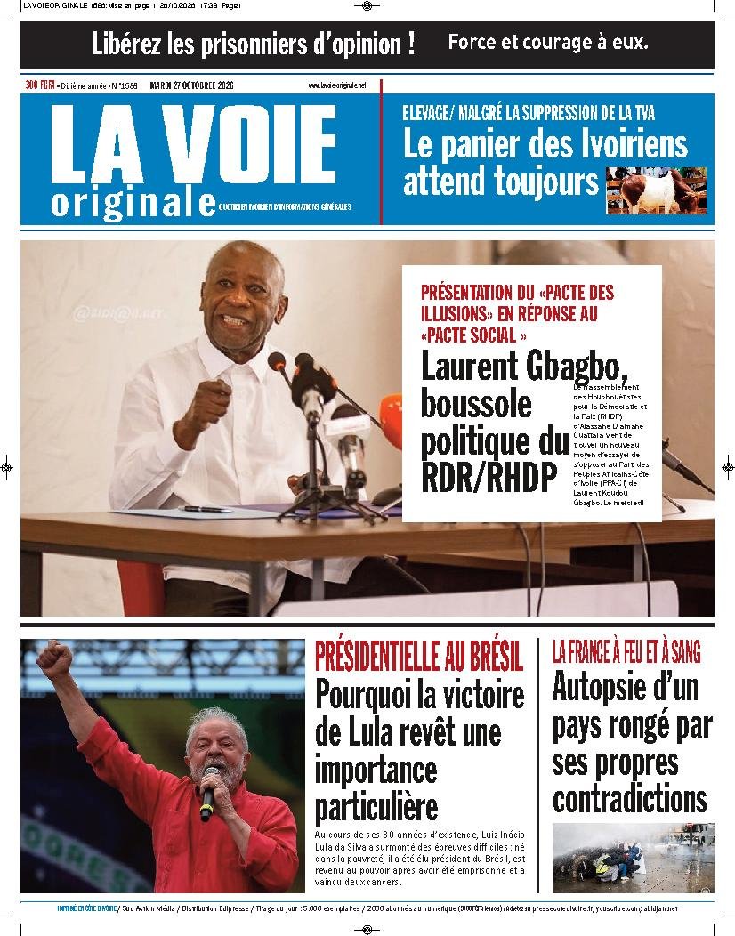 Une de La Voie originale du 27 octobre 2026