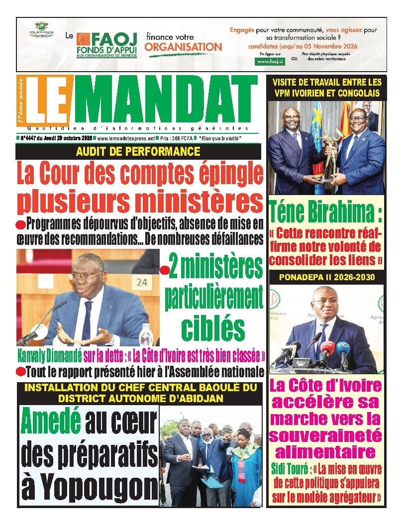 Une de Le Mandat du 29 octobre 2026