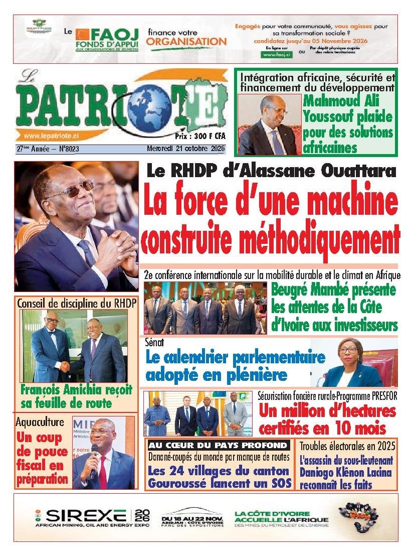 Une de Le Patriote du 21 octobre 2026