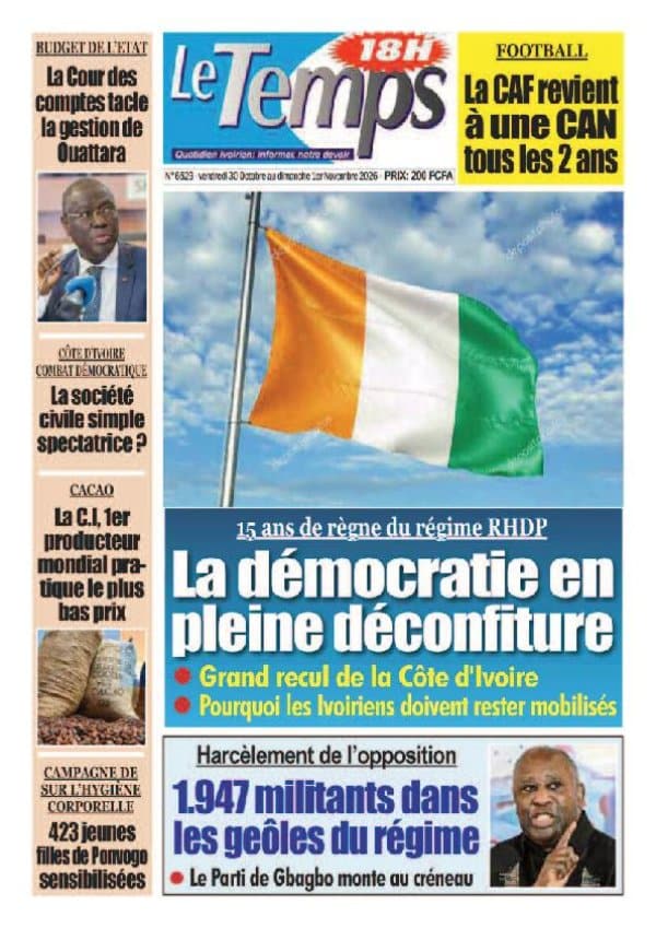 Une de Le Temps du samedi 31 octobre 2026