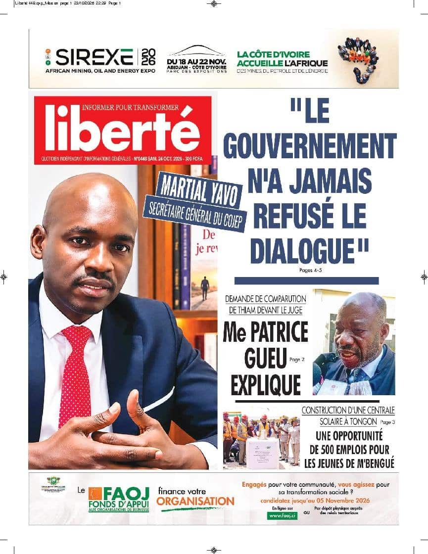 Une de Liberté du 24 octobre 2026