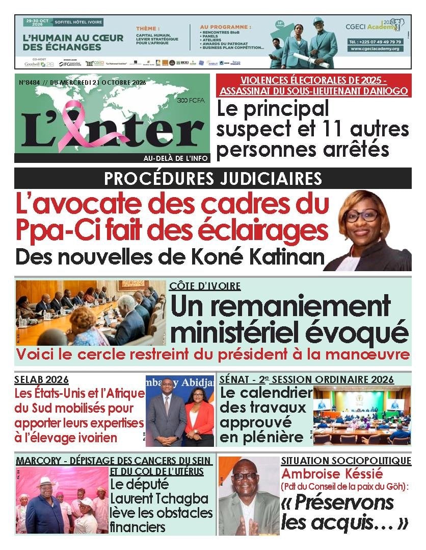 Une de L'Inter du 21 octobre 2026
