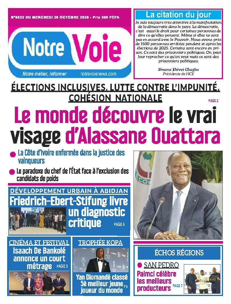 Une de Notre Voie du 28 octobre 2026