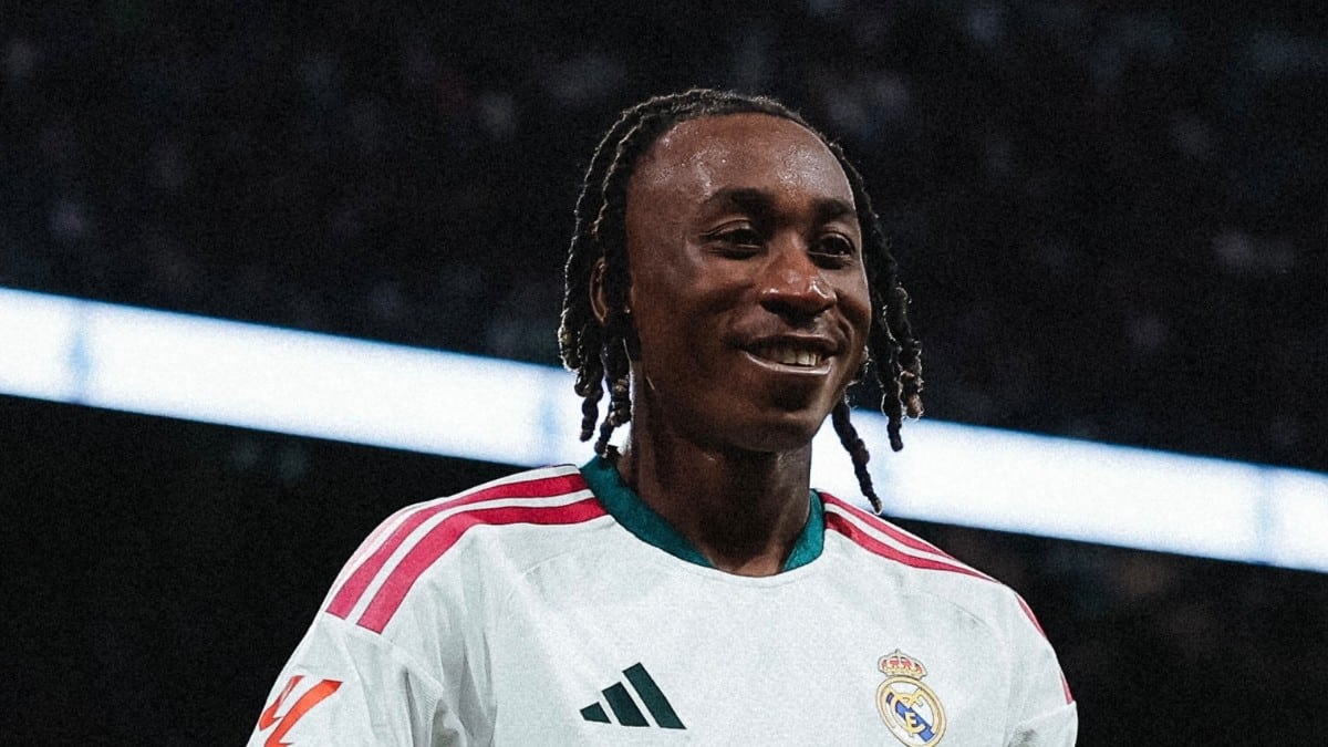 Yan Diomandé, ailier ivoirien du Real Madrid, titulaire lors du Clasico face au FC Barcelone