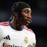 Yan Diomandé sous le maillot du Real Madrid, titulaire contre la Roma en Ligue des champions